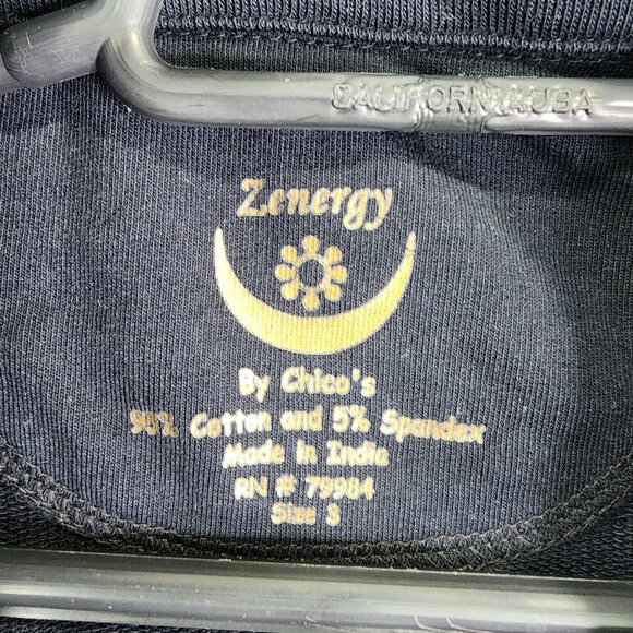 Womens Black Zenergy By Chicos Embroidered Beaded Jacket Full ZIp Size 3 (XL) - Picture 6 of 11